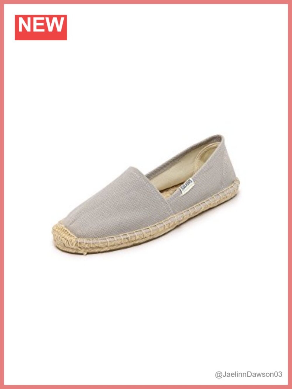 Espadrille Slip-Ons Organic Cotton Canvas Jute Sole Breathable Casual